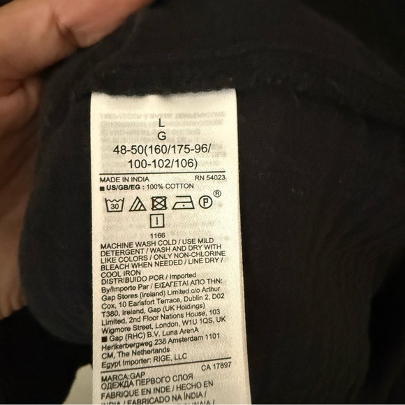 Gap Black Gauze Cotton Minimalist Basic‎ Classic Casual Blouse Top Large - Picture 6 of 6
